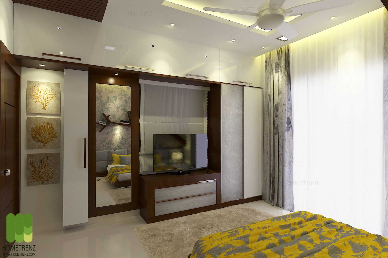 bedroom interior designs and decoration in hyderabad - hometrenz designers